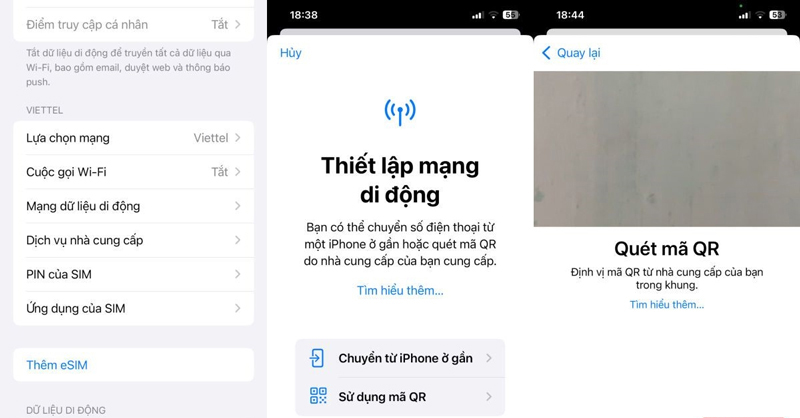 chuyển esim sang máy khác